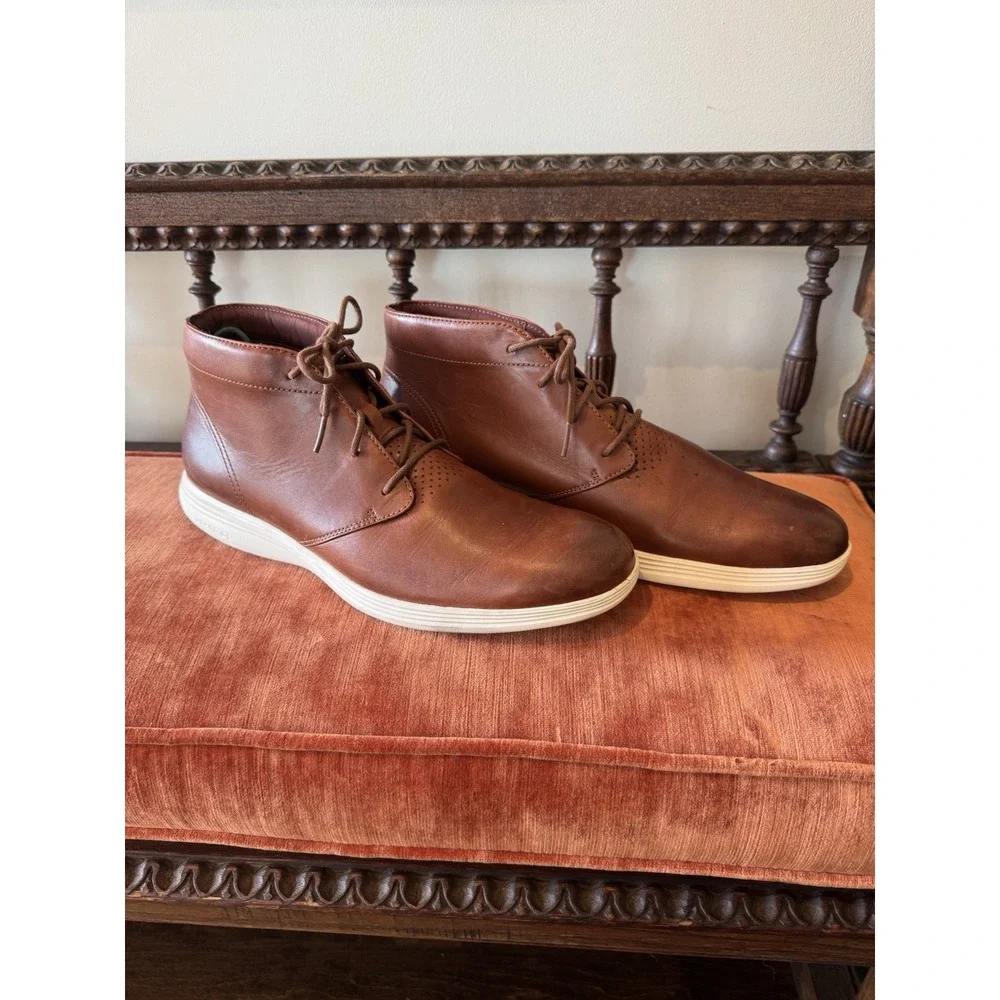 Very Clean - Cole Haan Grand OS Tour Chukka Brown  Leather Boots  Men's Size 12M